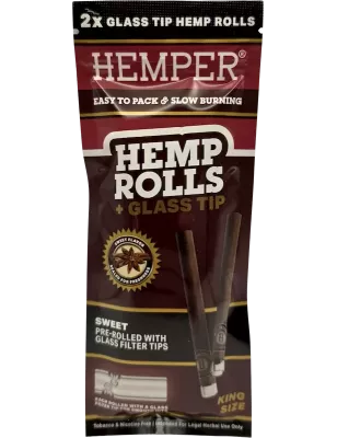 Hemper – Hemp Rolls Sweet + Glass Tips King Size x2
