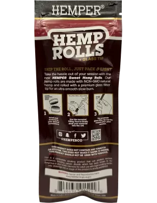 Hemper – Hemp Rolls Sweet + Glass Tips King Size x2