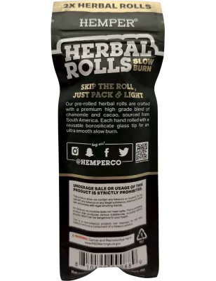 Hemper – Herbal Rolls Natural + Glass Tips King Size x2