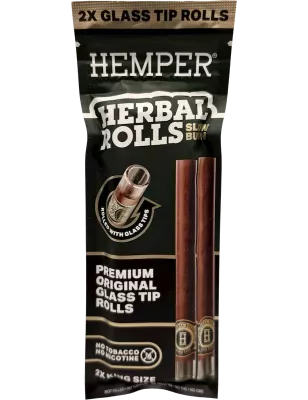 Hemper – Herbal Rolls Natural + Glass Tips King Size x2