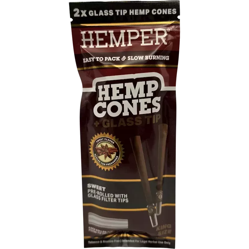 Hemper – Hemp Cones Sweet + Glass Tips King Size x2