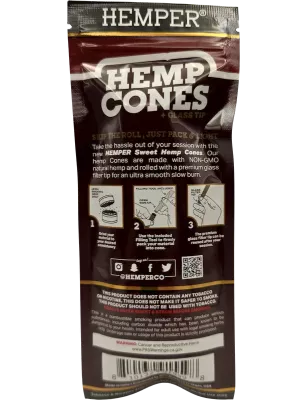 Hemper – Hemp Cones Sweet + Glass Tips King Size x2