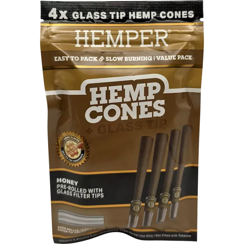 Hemper – Hemp Cones Honey + Glass Tips Mini x4