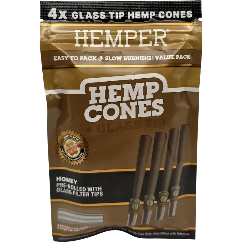 Hemper – Hemp Cones Honey + Glass Tips Mini x4