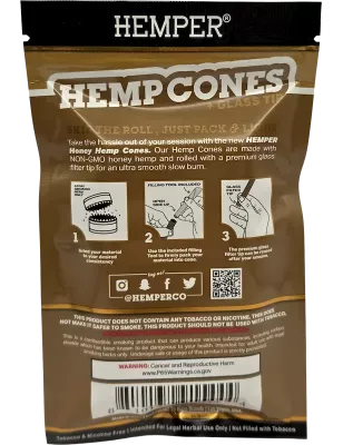 Hemper – Hemp Cones Honey + Glass Tips Mini x4