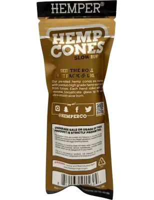 Hemper – Hemp Cones Honey + Glass Tips King Size x2
