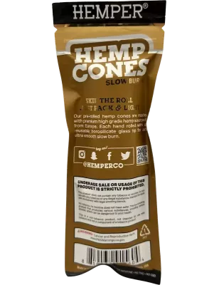 Hemper – Hemp Cones Honey + Glass Tips King Size x2