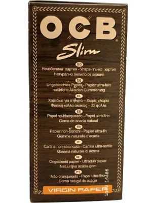 OCB Virgin Brown Slim – Box 50 carnets