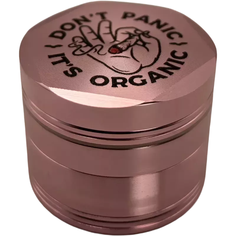 Grinder in alluminio Don't Panic rosa – 4 scomparti 55 mm