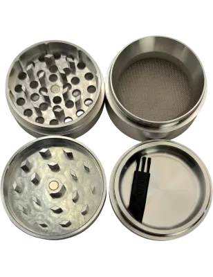 RAW Grinder CNC en aluminium 4 parties 56 mm gris métal