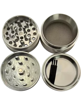 RAW Grinder CNC in alluminio 4 parti 56 mm grigio metallizzato