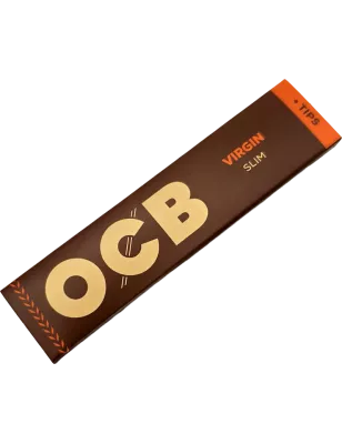 OCB Virgin Brown Slim + Tips – 32 Papers