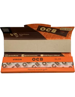 OCB Virgin Brown Slim + Tips – Box 32 carnets