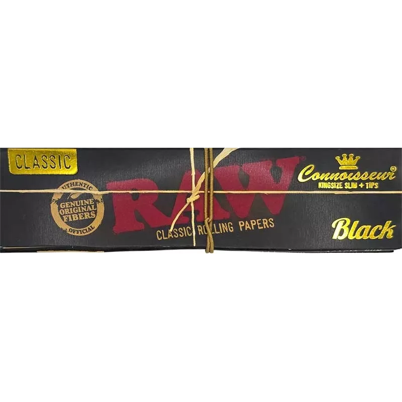 RAW Black Connoisseur – King Size Slim + Tips