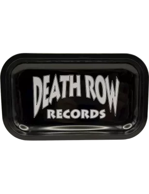 Death Row Records Original logo Vassoio nero in metallo per rollare – 26,9 × 16 cm