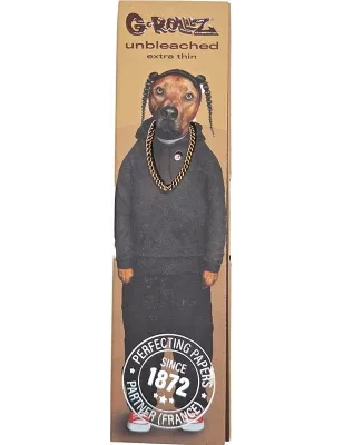 G-Rollz Pets Rock “Rap” – Unbleached King Size Slim Papers + Tips