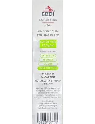 Gizeh King Size Slim – Feuilles Super Fines 12 g/m²