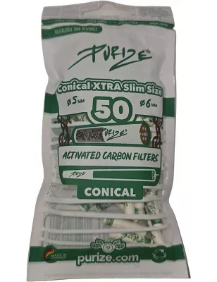 Purize – Conical Xtra Slim Aktivkohlefilter 50 Stück