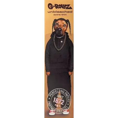 G-Rollz Pets Rock “Rap” – Unbleached King Size Slim Papers + Tips