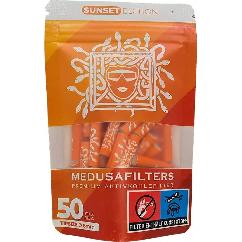 Filtres Charbon Actif Medusafilters - Sachet de 50 Pièces Sunset