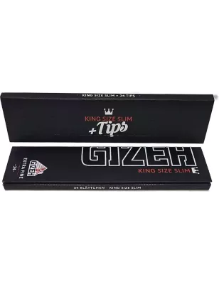 GIZEH – Black King Size Slim + Tips