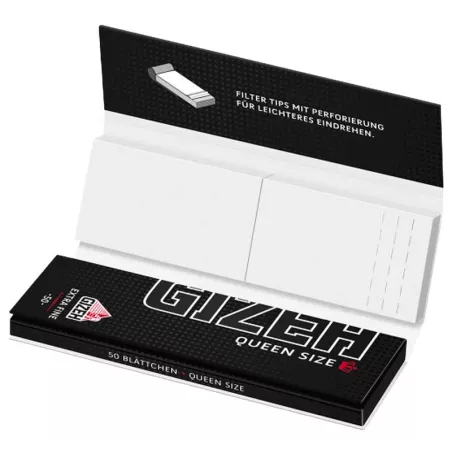 GIZEH BLACK® – Queen Size + Tips Extra Fine