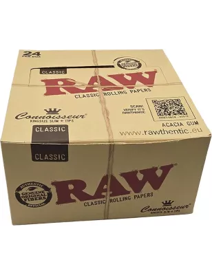 RAW – Connoisseur King Size Slim – Blättchen + Tips Box komplett