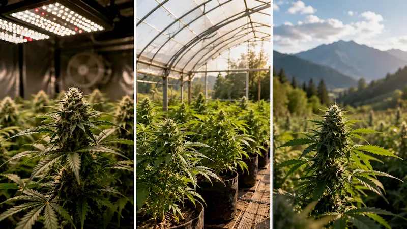 Indoor vs Greenhouse vs Outdoor